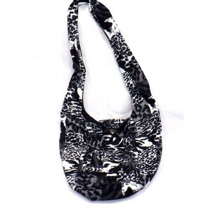 Black & White Animal Print Boho Crossbody Bag
